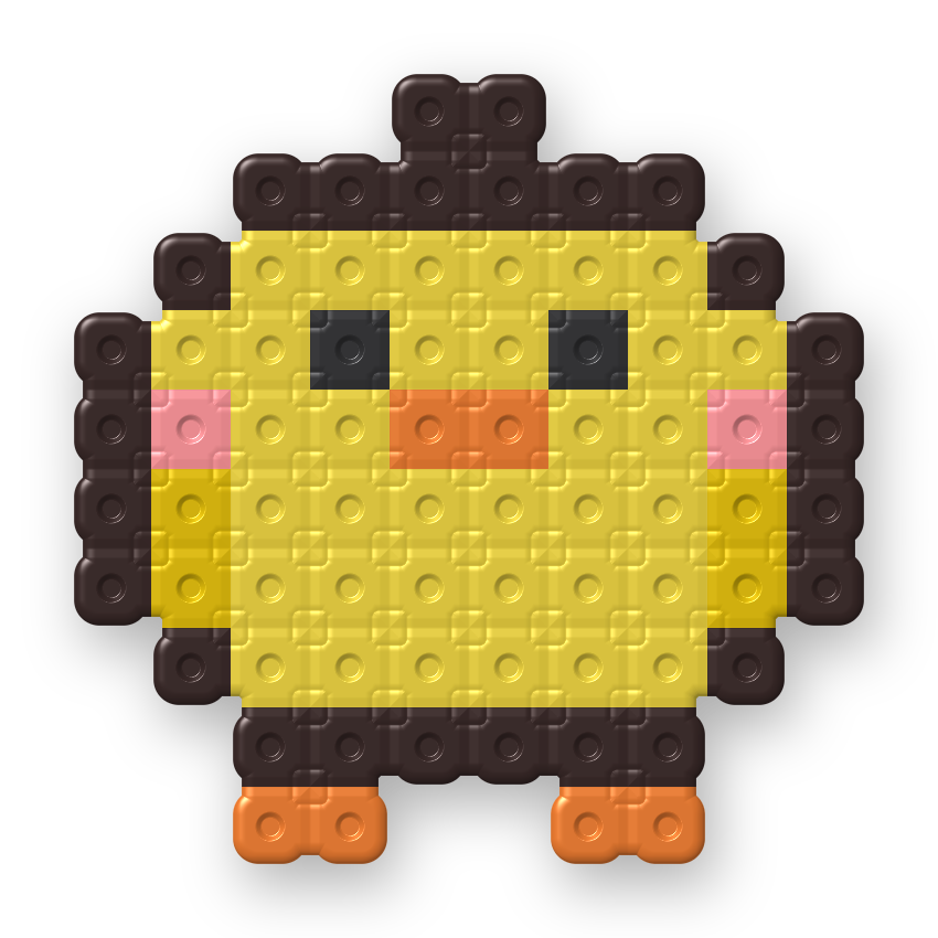 Baby Chick Perler bead pattern, finished and ironed