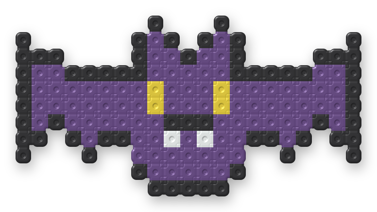Bat Perler bead pattern, finished and ironed
