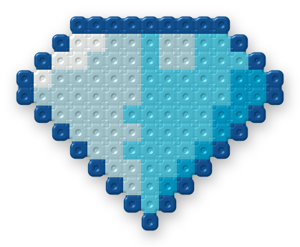 Blue Diamond Gem Perler bead pattern