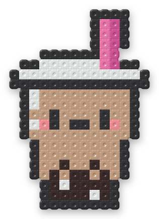 Boba Milk Tea Perler bead pattern