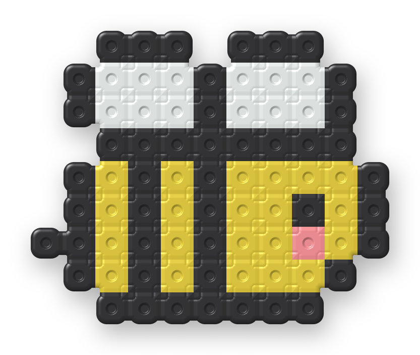 Bumble Bee Perler bead pattern, finished and ironed