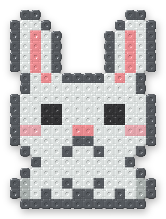 Bunny Perler bead pattern, finished and ironed