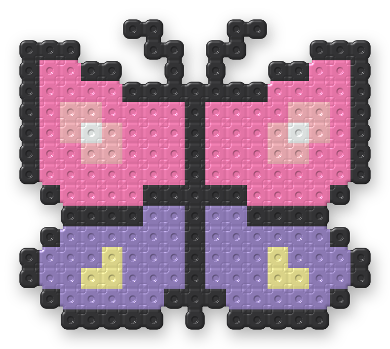 Butterfly Perler bead pattern, finished and ironed