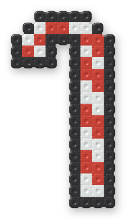 Candy Cane Perler bead pattern