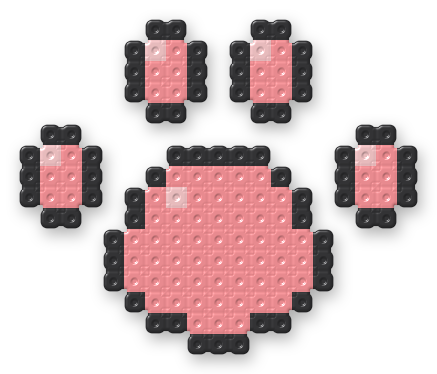 Cat Paw Print Perler bead pattern