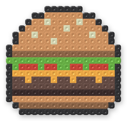 Cheeseburger Perler bead pattern