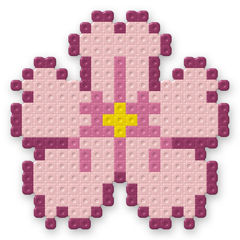 Cherry Blossom Perler bead pattern, finished and ironed