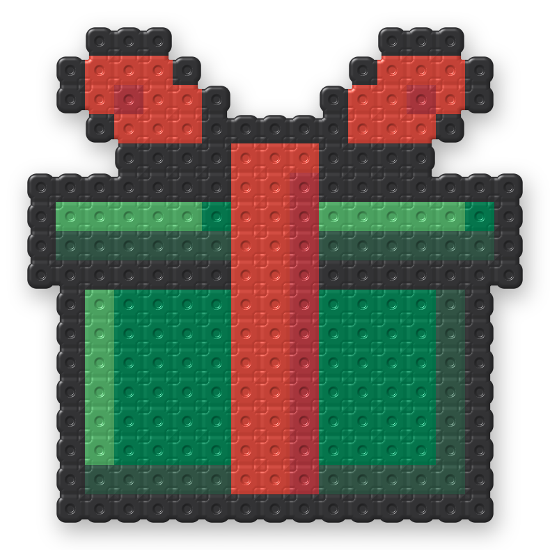 Christmas Present Perler bead pattern, finished and ironed