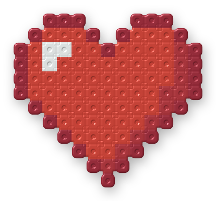 Classic Red Heart Perler bead pattern