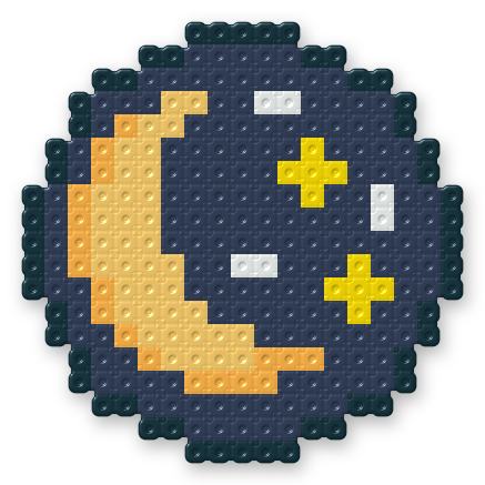 Crescent Moon and Stars Perler bead pattern