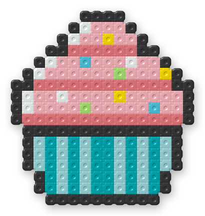 Frosted Cupcake Perler bead pattern