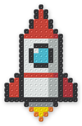 Cute Rocket Ship Perler bead pattern