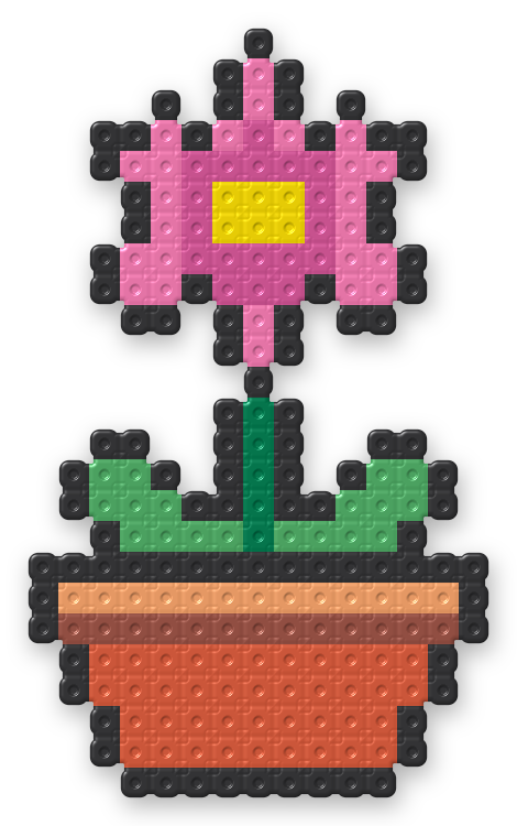 Flower Pot Perler bead pattern, finished and ironed