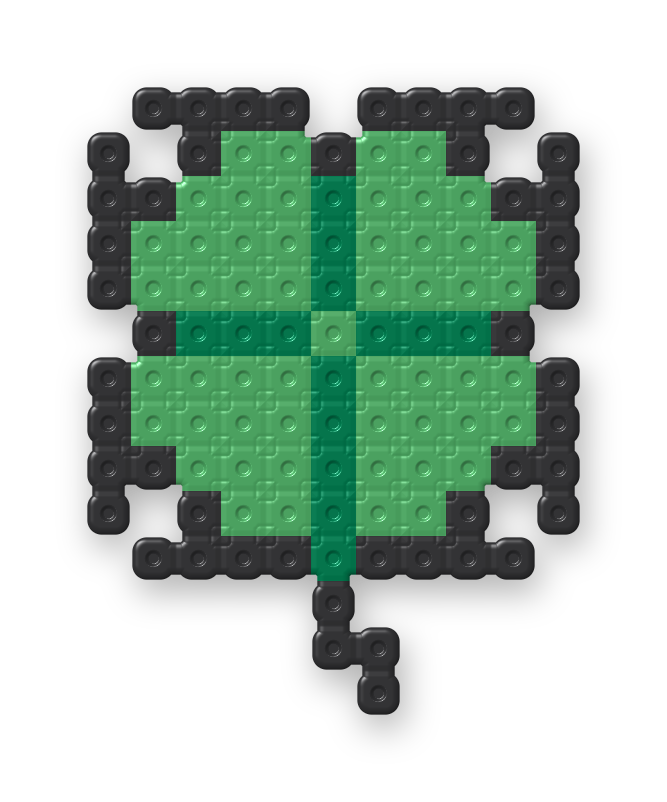 Four-Leaf Clover Perler bead pattern, finished and ironed