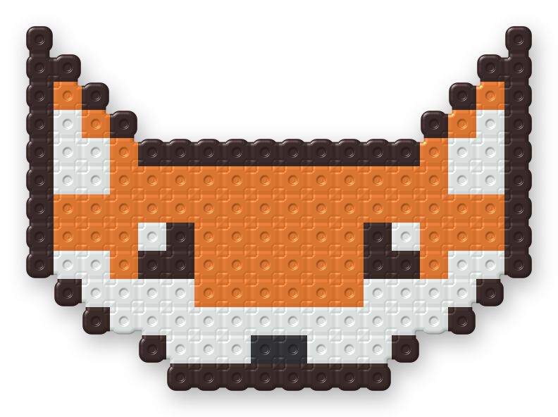 Fox Face Perler bead pattern, finished and ironed