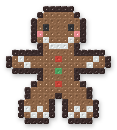 Gingerbread Man Perler bead pattern