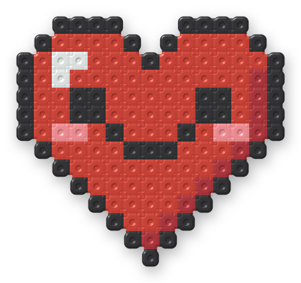 Happy Heart Face Perler bead pattern