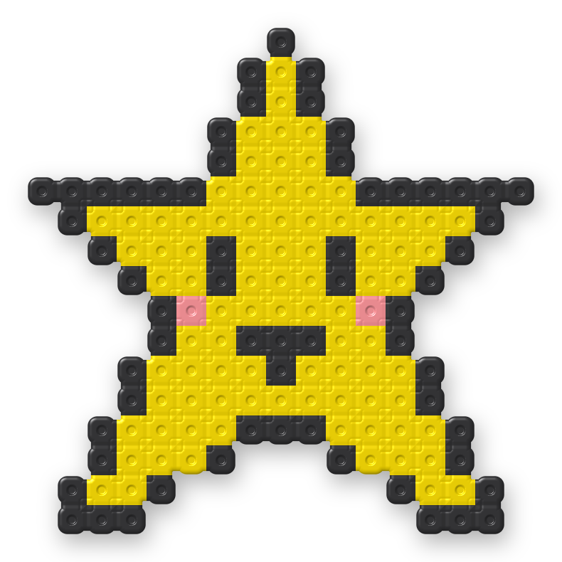 Happy Star Face Perler bead pattern, finished and ironed