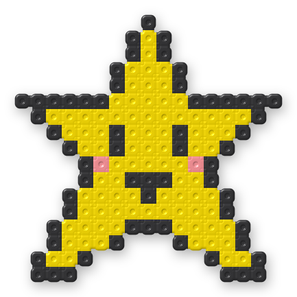 Happy Star Face Perler bead pattern