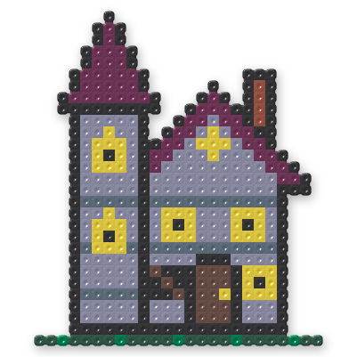 Haunted House Perler bead pattern