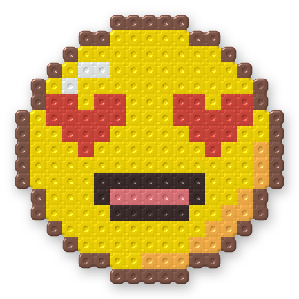 Heart Eyes Emoji Perler bead pattern