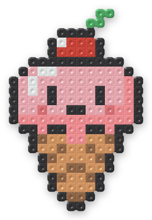 Kawaii Ice Cream Cone Perler bead pattern