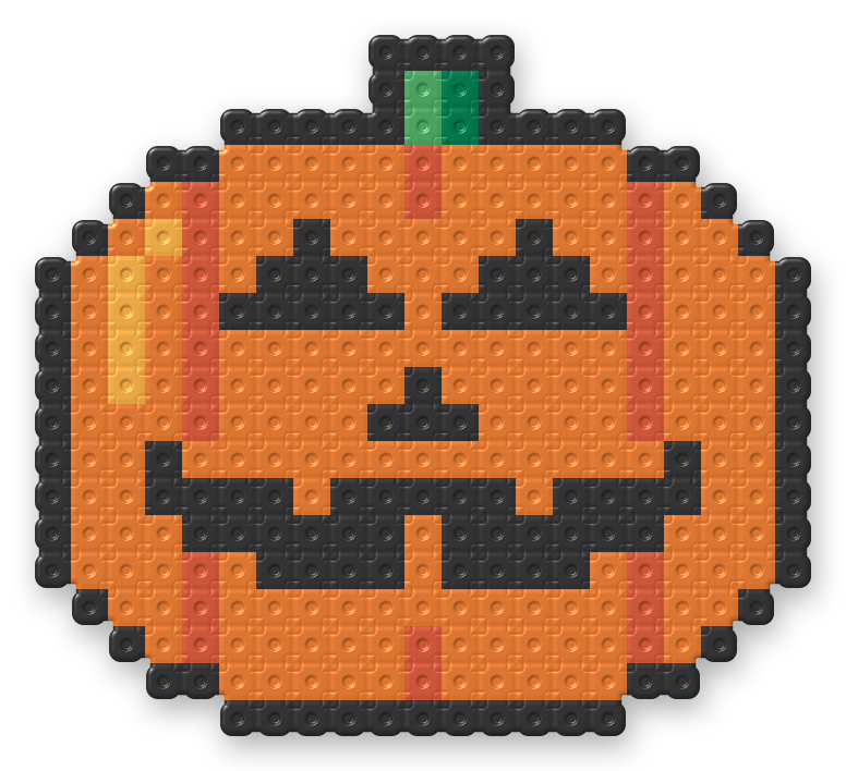 Jack-o'-Lantern Perler bead pattern, finished and ironed