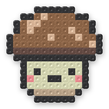 Kawaii Mushroom Perler bead pattern