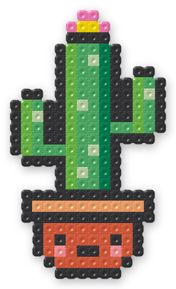 Kawaii Potted Cactus Perler bead pattern