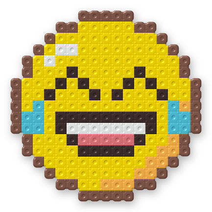 Laughing Tears Emoji Perler bead pattern