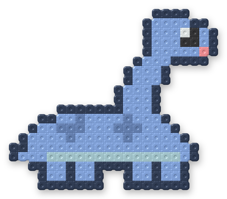 Long Neck Dinosaur Perler bead pattern, finished and ironed