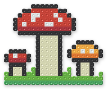 Mushroom Cluster Perler bead pattern