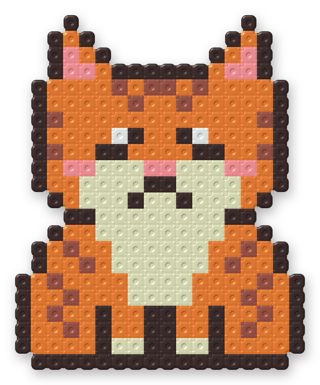 Orange Tabby Cat Perler bead pattern, finished and ironed
