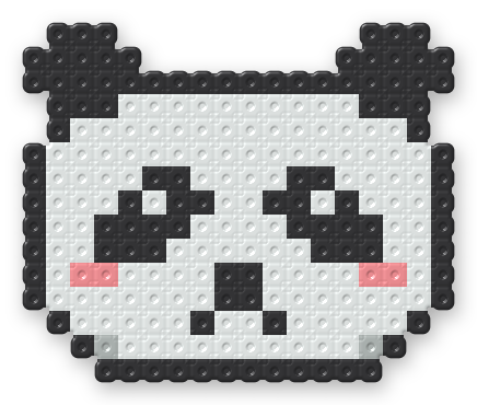 Panda Face Perler bead pattern