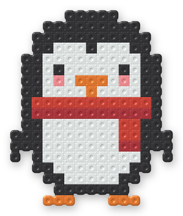 Penguin with Scarf Perler bead pattern
