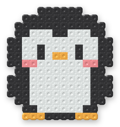 Penguin Perler bead pattern