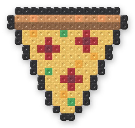 Pepperoni Pizza Slice Perler bead pattern