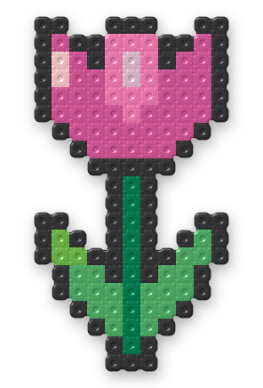 Pink Tulip Perler bead pattern