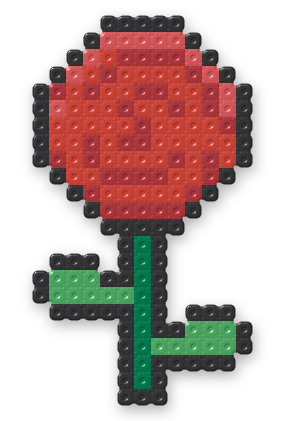 Red Rose Perler bead pattern
