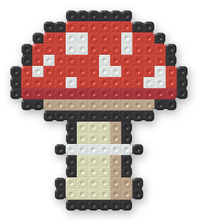Red Spotted Mushroom Perler bead pattern