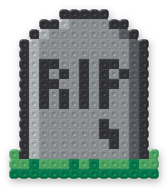 RIP Tombstone Perler bead pattern, finished and ironed