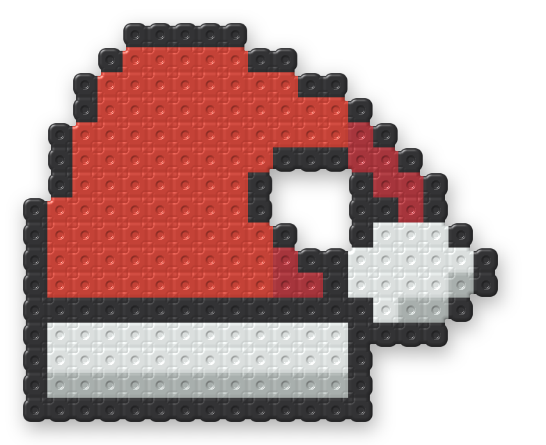 Santa Hat Perler bead pattern, finished and ironed