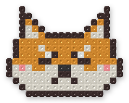 Shiba Dog Face Perler bead pattern