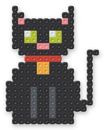 Sitting Black Cat Perler bead pattern
