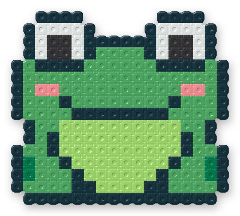 Sitting Frog Perler bead pattern, finished and ironed