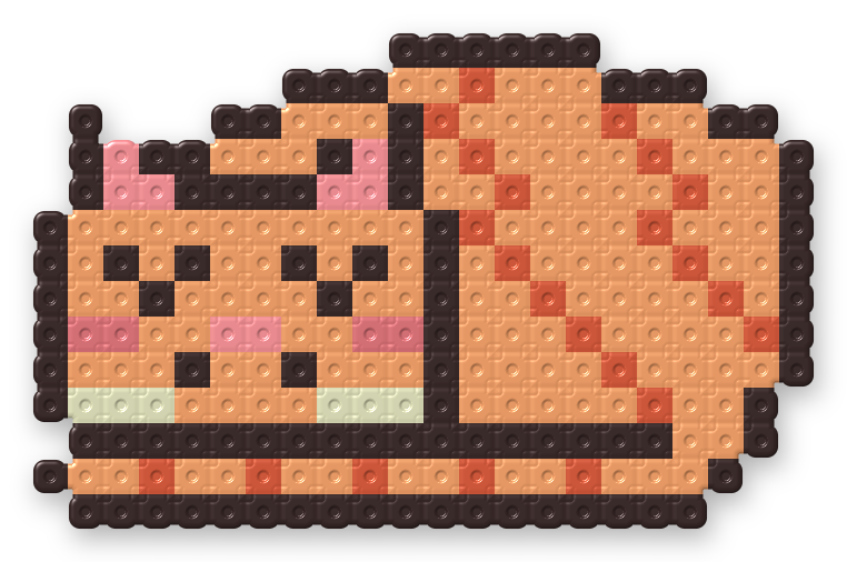 Sleeping Cat Perler bead pattern, finished and ironed