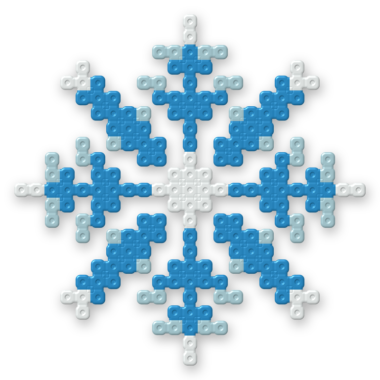 Snowflake Perler bead pattern, finished and ironed