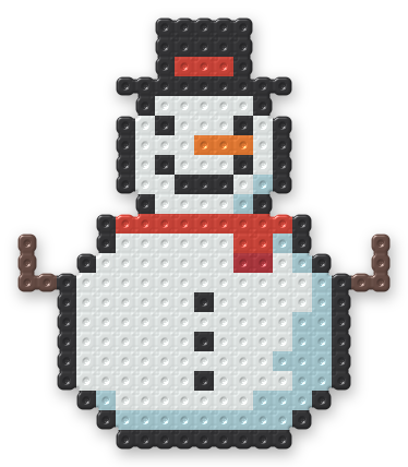 Snowman Perler bead pattern