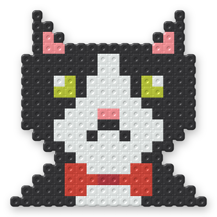 Tuxedo Cat Perler bead pattern