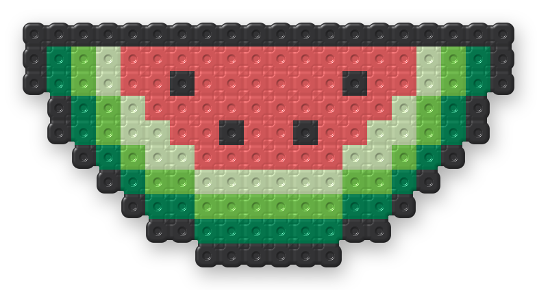 Watermelon Slice Perler bead pattern, finished and ironed